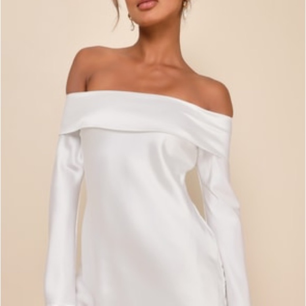 Lulus satin off the shoulder mini dress